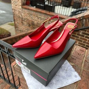 Vince Camuto, Red Patent Slingback Pointed-Toe Pumps size, 8.5 NWT